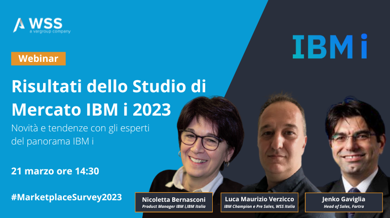 WSSItalia's tweet photo. 📢Webinar! Novità e tendenze del mercato IBM i per il 2023
🗓️21/03 ore 14:30
📊Analisi esclusiva delle nuove tendenze IBM i, con gli esperti Nicoletta Bernasconi, Luca Maurizio Verzicco e Jenko Gaviglia.
 
Iscrizione gratuita👉https://t.co/tWiKNs2lcP

#IBMi #AS400 https://t.co/RcIOce4xIR