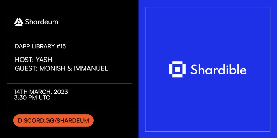 letsbuildweb3's tweet image. #dAppLibrary #15: @shardible
 
@yashjhade meets @CryptoMonish &amp;amp; @0ximjohn to talk about building a no-code, ready-to-deploy NFT marketplace natively on @shardeum.

Tune in today at 3:30 PM UTC! #BuildWeb3 🚀

🔗 discord.gg/shardeum