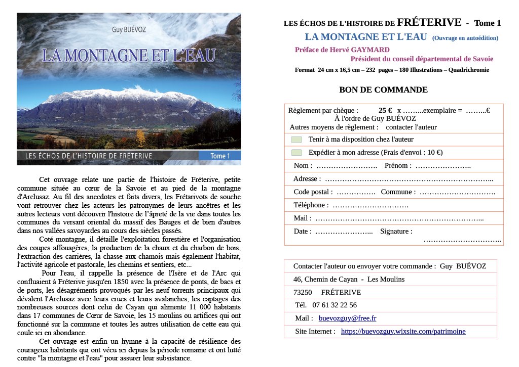 [#VendrediLecture] #parution "La montagne et l'eau" autoédition,  de Guy Buévoz facebook.com/BiennaleDuLivr… #montagne #eau #PNRBauges #Géoparc #UNESCO  #lecture #lire #livre #découverte #patrimoinesavoyard