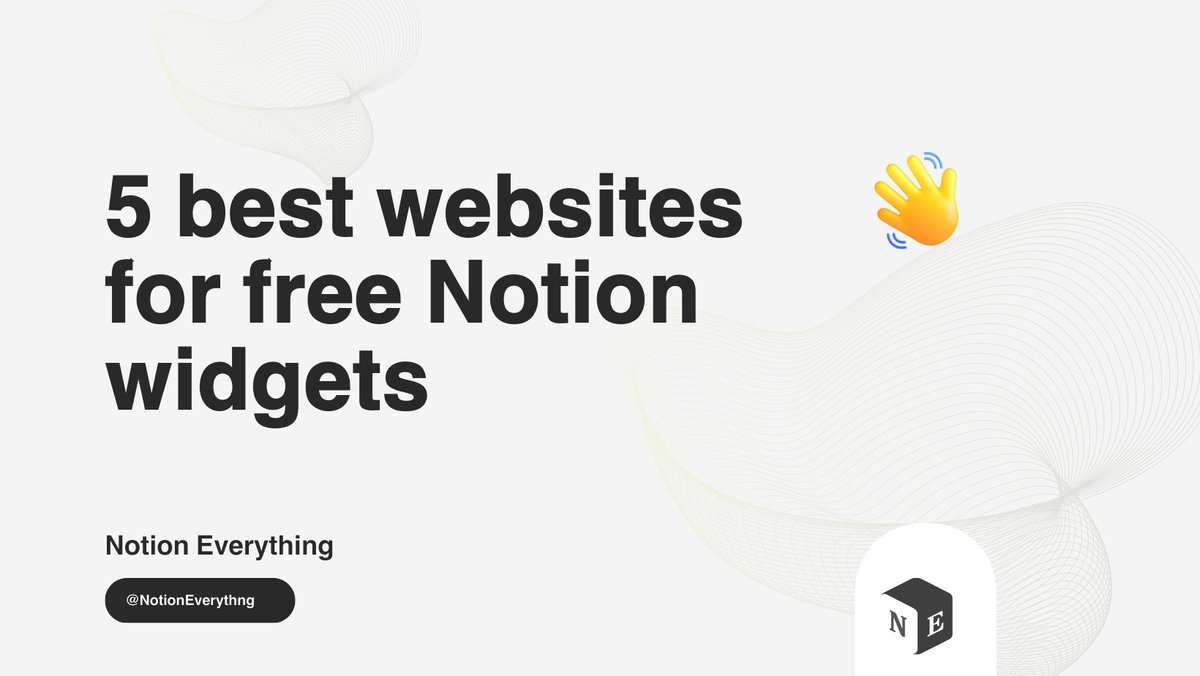 NotionEverythng's tweet image. 📢 Are you looking to boost your Notion pages with more features?
We're excited to share our top 5 fav websites to find free @NotionHQ widgets 💻
#Notion #Notionwidgets