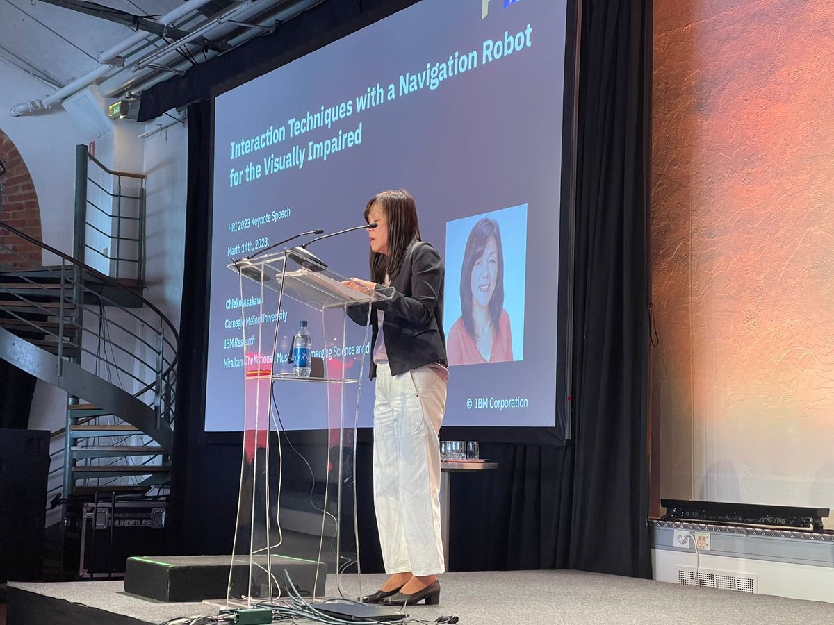 HRI_Conference's tweet image. Our first amazing Keynote Speaker is starting! Let’s give a warm welcome to the outstading Chieko Asakawa! ✨#hri23