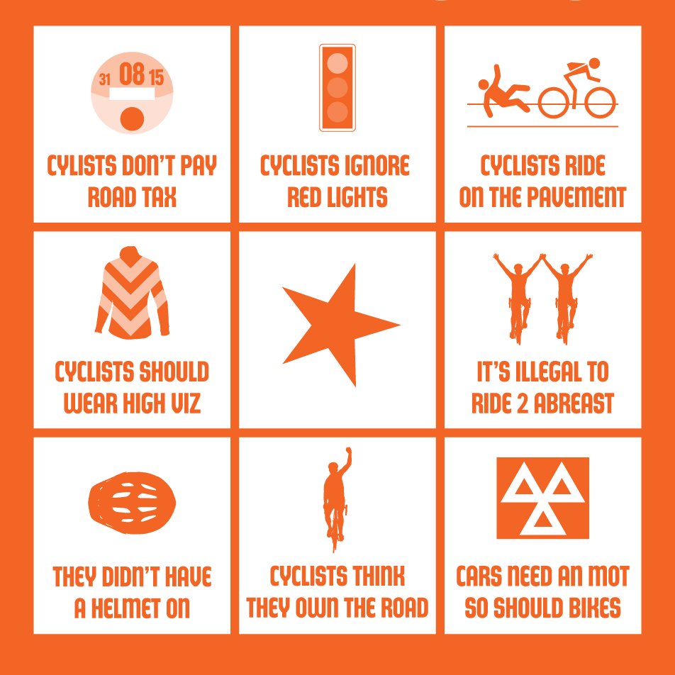 james__love's tweet image. Cyclist bingo on #bbcgmu this morning. As ever, I come back to this tweet from Surrey Police when the usual lazy tropes are thrown about by those with most responsibility on the road