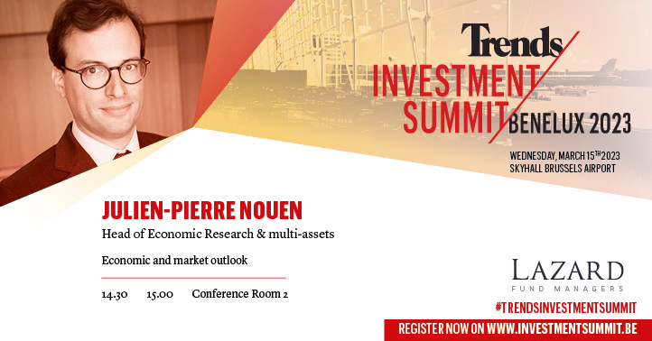 LazardFM's tweet photo. #Belgium #Event | Come and stop by our booth at this year’s Trends #Investment Summit where Julien-Pierre Nouen, CFA, Head of Economic Research &amp; Multi-Assets of Lazard Frères Gestion will give his outlook on Market and Economic developments. https://t.co/yLALS8NJ9z