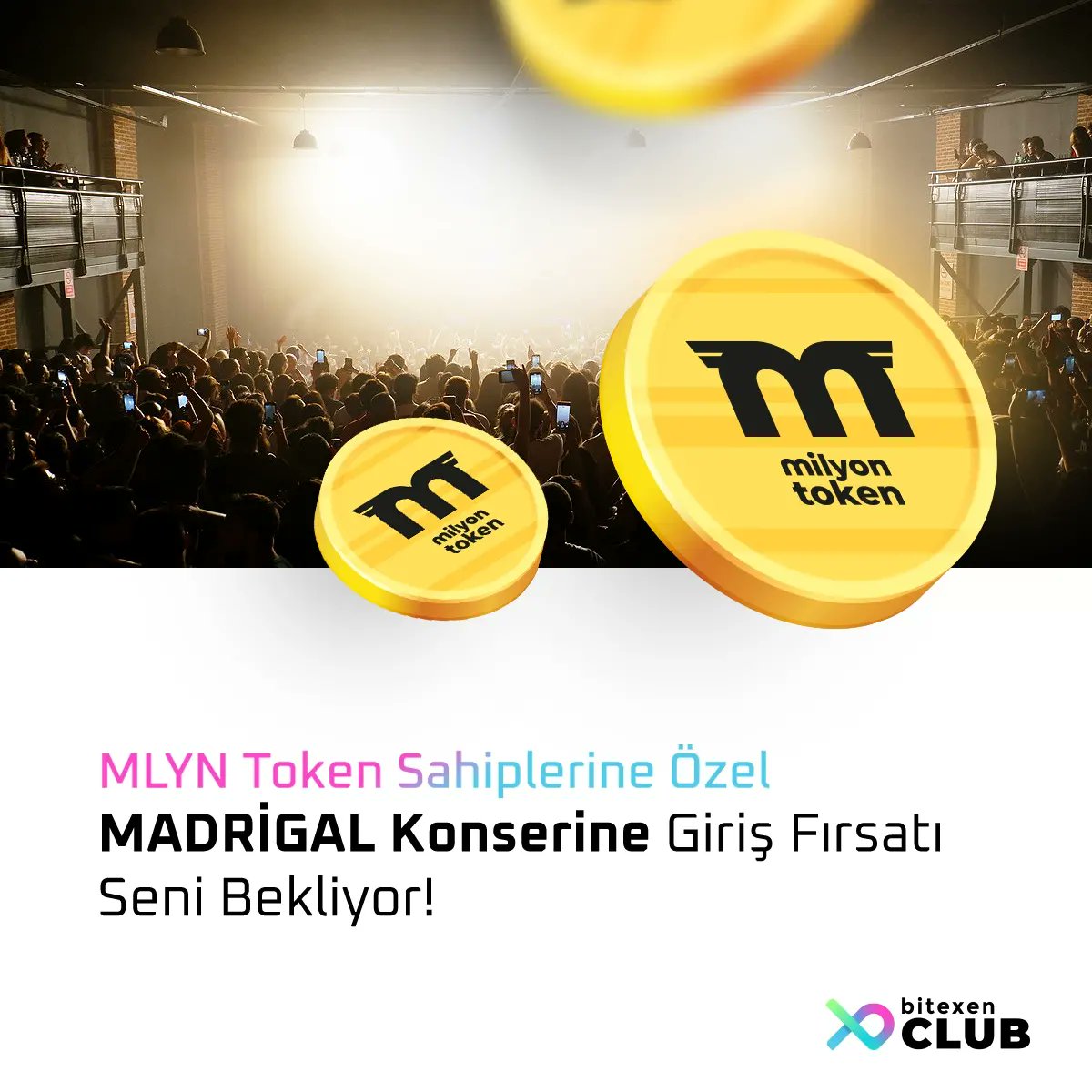 bitexenclub's tweet photo. Milyon Token sahipleri Zakkum ve Madrigal konserlerine bilet kazanıyor! Hemen Bitexen Club’a gir, #MLYN Token kampanyasına katıl. Milyon Performance Hall Ankara’da gerçekleşecek olan konserlerde yerini al. https://t.co/lxsvGsFWyo
#BitexenClub
#Zakkum
#Madrigal https://t.co/CsWrG6XhdQ