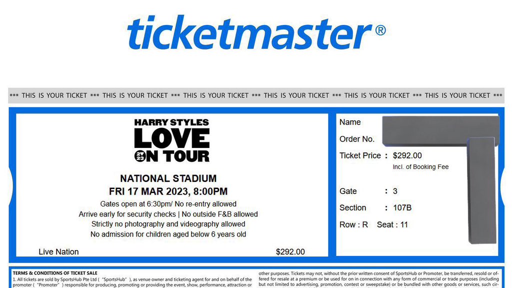 lookeytpwk29's tweet photo. WTS HARRY STYLES LOVE ON TOUR 2023 SINGAPORE
❤️🔥 CAT 3 - SECTION 107B
❤️🔥 PRINT AT HOME TICKET
❤️🔥 SGD 200
Selling because i want to buy another artist’s concert
DM for more info!
#LoveOnTourSingapore #HarryStyles #WTSHarryStyles #WTSLoveOnTour https://t.co/t3eViMdequ