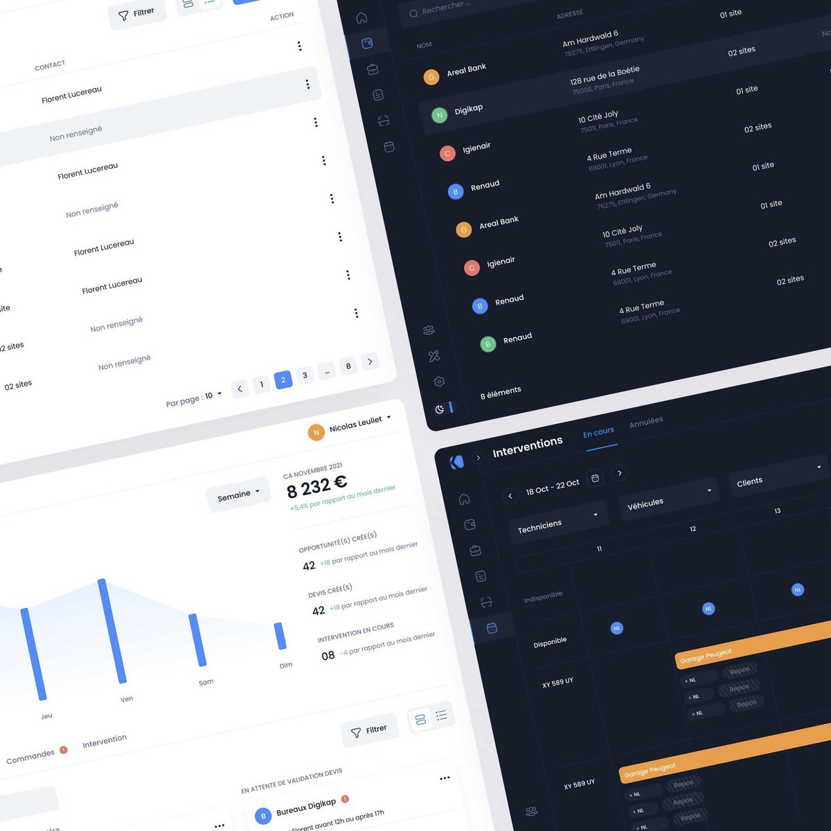 digikap's tweet photo. 🔔 [Nos réalisations et projets]

📣 Développement d'un outil combinant ERP et CRM allant de l'identification d'un prospect jusqu'au suivi client en passant par la gestion des ressources à allouer et la facturation.

#digital #ERP #CRM #innovation #uiux #projets https://t.co/uVjGbnEcvq