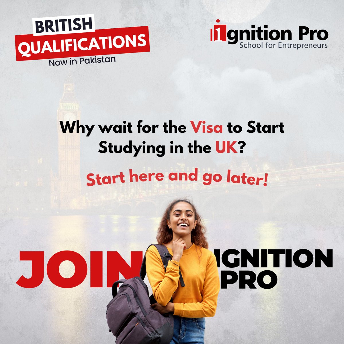 We have come to Pakistan for you. Unlock the door to an international degree with Ignition Pro. Start your #education with a UK qualification today! 

#UKQualifications #Pakistan #InternationalDegree #college #ignitionpro #Lahore #Trending