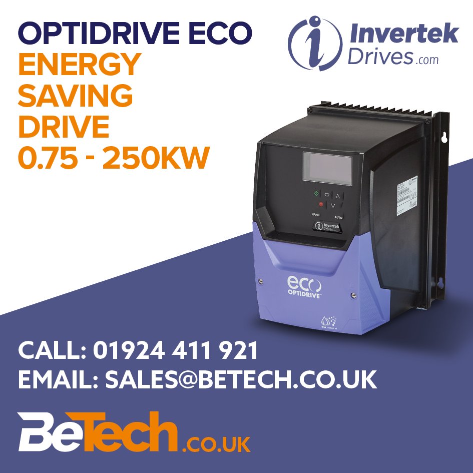 Optidrive ECO variable speed drive provides efficient, reliable and quiet control of motors for HVAC and pumping applications.  Find out more: betech.co.uk/invertek/optid…