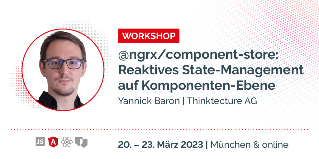 AngularDays's tweet photo. Praktische Tipps & Tricks stehen in diesem Workshop im Vordergrund 😀 Mit @YannickBaron siehst du dir den @ngrx/component-store an, der gerne in den Hintergrund tritt, aber sofort in jedem reaktiven Projekt Einsatz finden kann 💪🏼
Mehr zum Workshop: https://t.co/SOSXphbyDO https://t.co/m93Ik6mDou