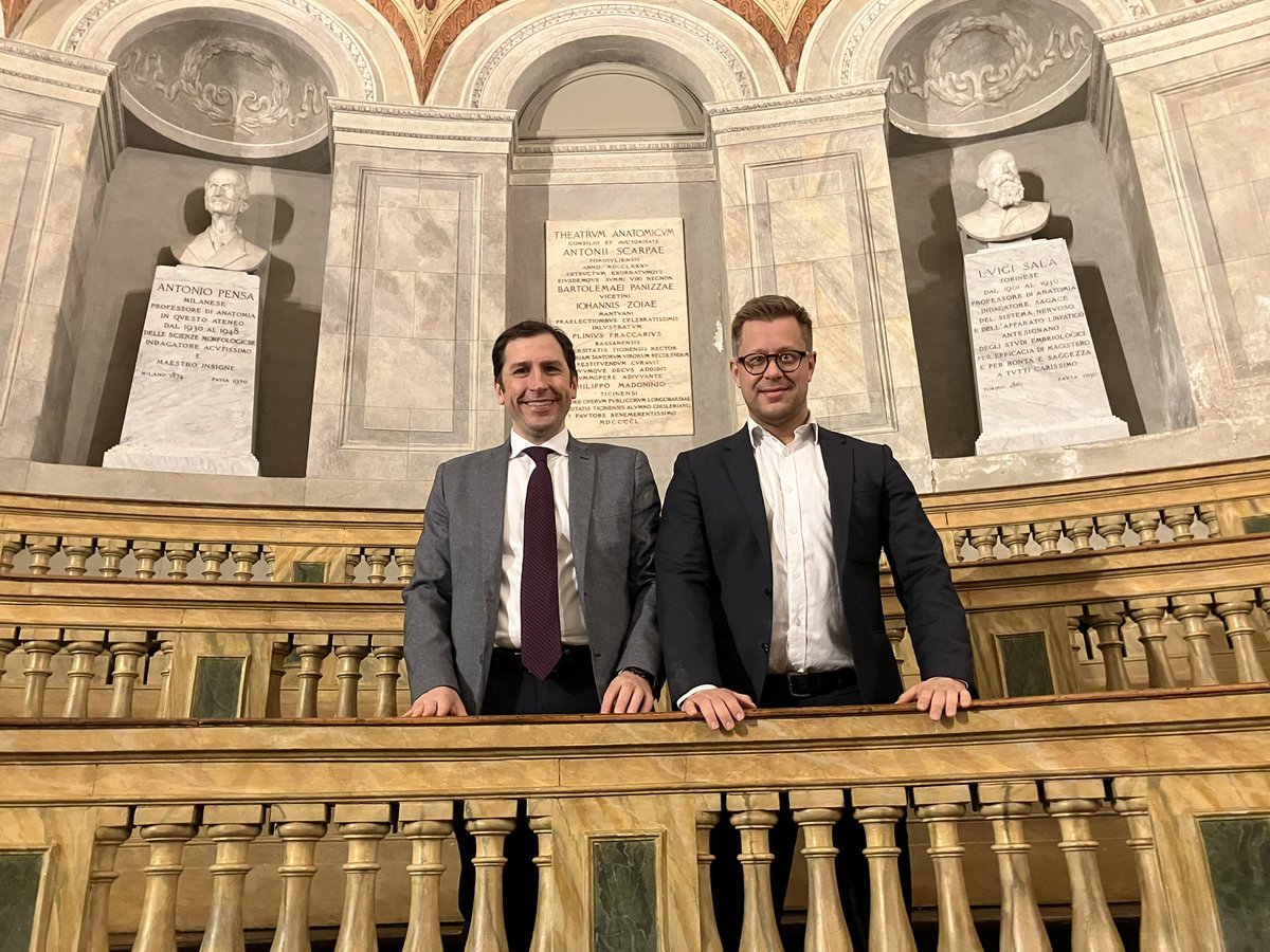 KariTikkinen's tweet image. A great pleasure to give “Lectio Magistralis“ in the gorgeous “Aula Scarpa” at University of Pavia 🇮🇹 on #thromboprophylaxis

Thank you Prof @RNaspro for the lovely invitation! 

Looking forward to collaboration in #ARTStrial with such smart &amp;amp; nice surgeon colleagues! #EBM #EAU23