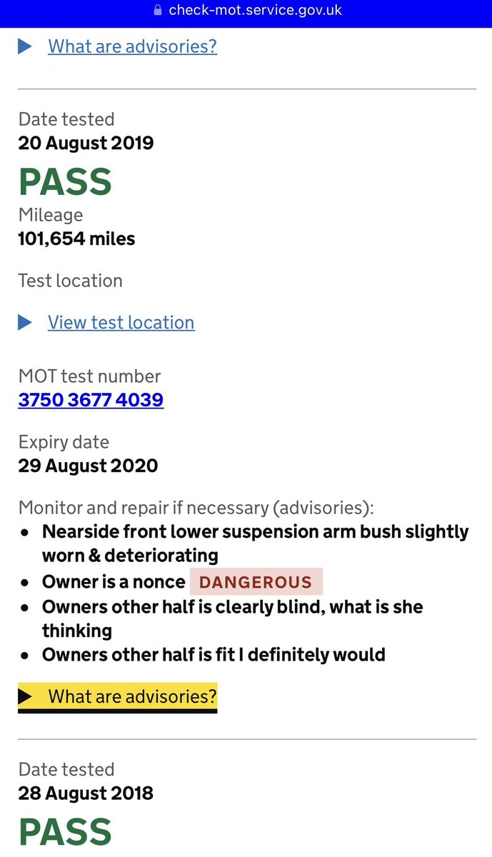 Nasher's tweet image. Land Rover Freelander owner takes a questionable pass from the MOT tester that day