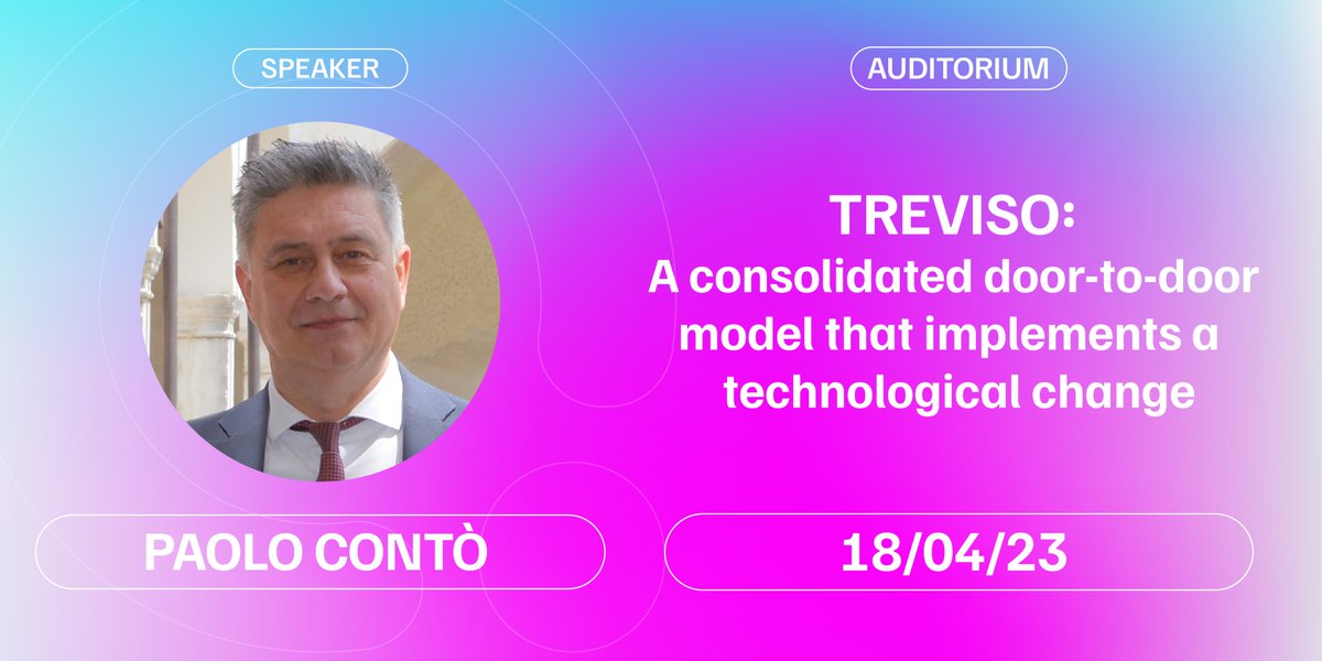 <a href="/paoloconto/">Paolo Contò</a>, director of the Consiglio di Bacino Priula, will expose the evolution of different user identification technologies, applied to the door-to-door waste collection system; through the reading systems from low to high frequency ranges.
