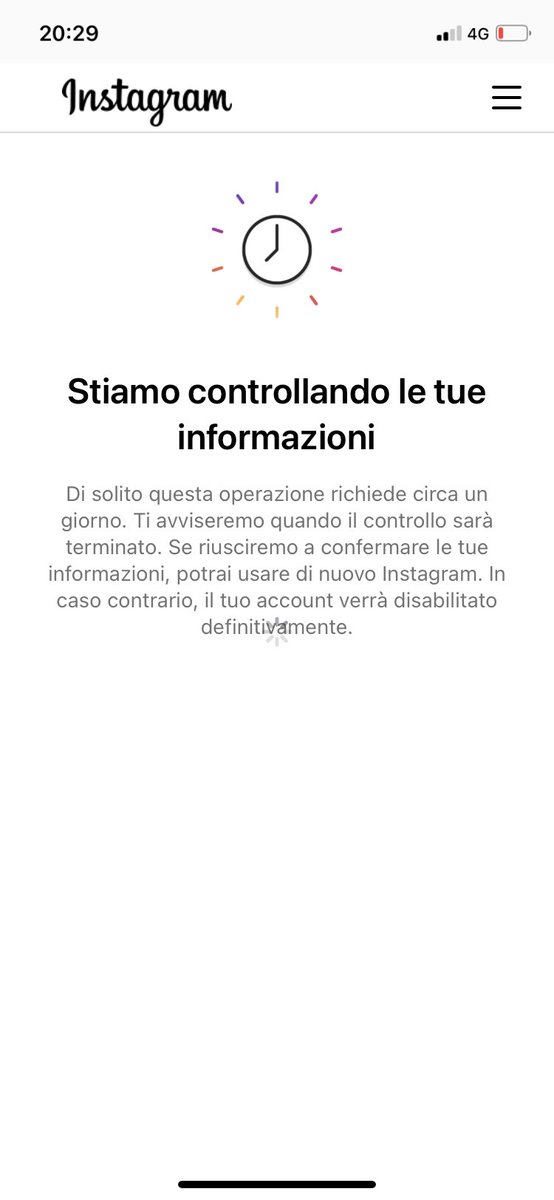 Ciao, giovedì scorso, il 9/3 il mio account Instagram è stato disabilitato e mi è stato chiesto di fornire dei dati per la verifica che sarebbe dovuta durare 24 ore. Sono in questa situazione da 1 settimana e non ho più un account . L’assistenza non risponde. <a href="/InstagramComms/">Instagram Comms</a>