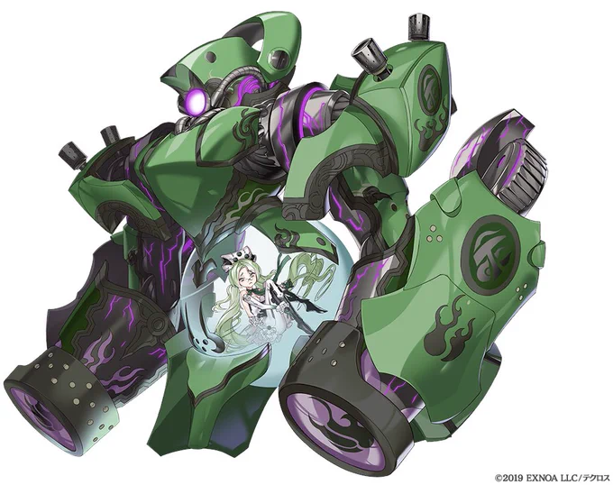 「あやかしランブル!」にて外伝2に登場したボスエネミー「ヨモツイクサ」とNPC「青龍(神獣)」、大崩界戦にて登場した「天眼魔装 嵐恫號」のデザイン作画を担当しました!#あやらぶ  
