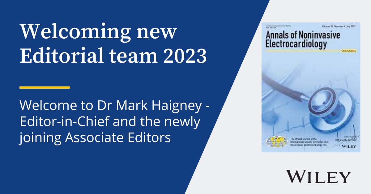 Welcome to Dr Mark Haigney - Editor-in-Chief and the newly joining Associate Editors, Yi-Gang Li, Mori J. Krantz and Craig P. Dobson!