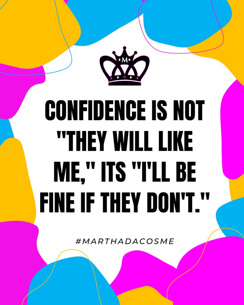 MarthaDaCosme's tweet photo. Confidence is not "they will like me," its "I'll be fine if they don't."
- Christina Grimme

Once you start to realise that the only person you need to impress is yourself, you will open a whole world of opportunities up. 

Like, share, comment if you agree!

#marthadacosme … https://t.co/xMeYwIdlZG
