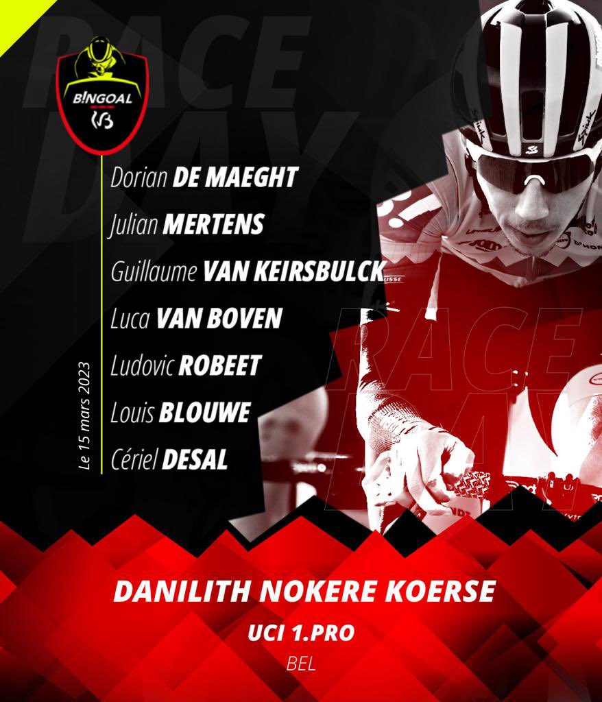 🇧🇪 #DanilithNokereKoerse 
Our 2021 Nokereberg winner 🥇<a href="/RobeetLudovic/">Robeet Ludovic</a> in leading mood for <a href="/NokereKoerse/">Danilith Nokere Koerse</a> 
🗓 15/03

Full 🇧🇪 line-Up!
<a href="/doriandemaeght/">Dorian De Maeght</a> 
<a href="/MertensJulian/">Julian Mertens</a> 
<a href="/007_GVK/">Van Keirsbulck</a> 
<a href="/luca_vanboven/">Luca Van Boven</a> 
<a href="/RobeetLudovic/">Robeet Ludovic</a> 
<a href="/Lblouwe/">louis blouwe</a> 
<a href="/CerielDesal/">Cériel Desal</a> 

ℹ️ bit.ly/3YGvH2B