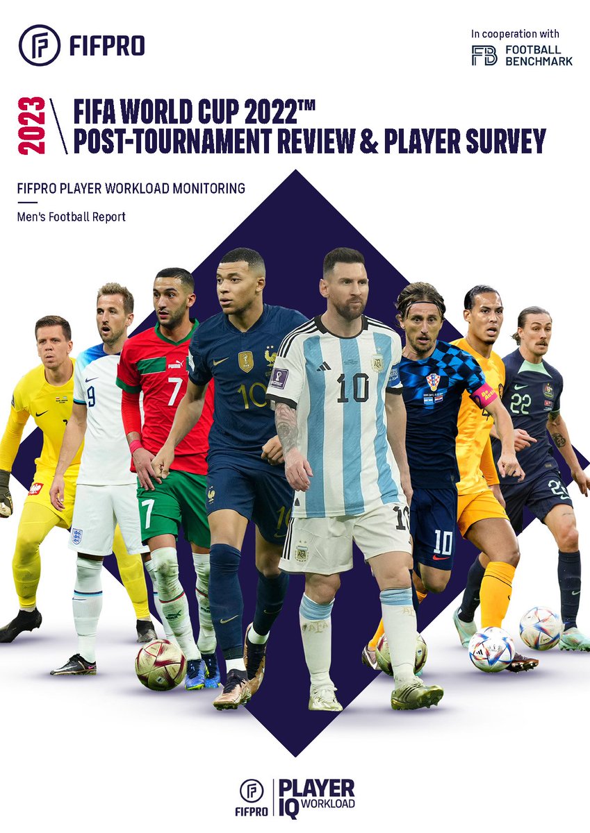 📊 📊 We are proud to share the FIFA World Cup 2022: Post-Tournament Review & Player Survey which was prepared by @FIFPRO in collaboration with Football Benchmark.  #FIFAWorldCup2022 #playerworkload #playersurvey