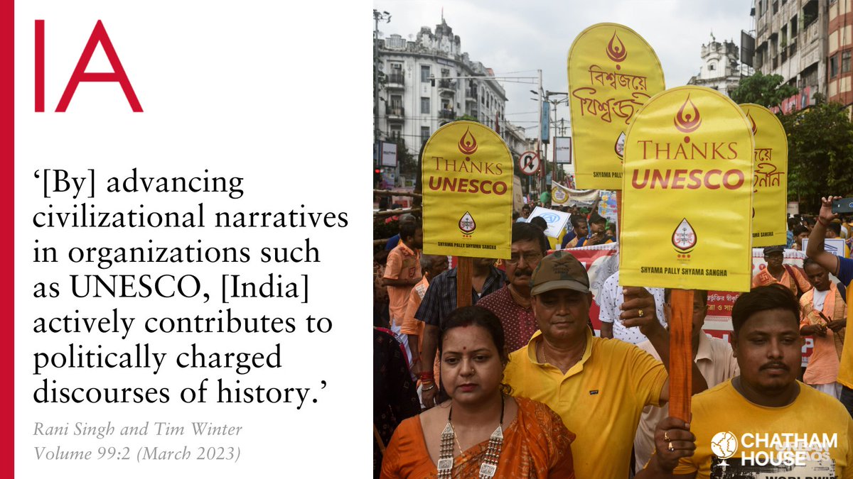 How do India's civilizational discourses circulate through international platforms like UNESCO?

<a href="/singhrani2190/">Rani Singh</a> (<a href="/UWAresearch/">UWA Research</a>) and Tim Winter (<a href="/nus_ari/">Asia Research Institute - NUS</a>) answer this in their new article #openaccess here &gt; doi.org/10.1093/ia/iia…