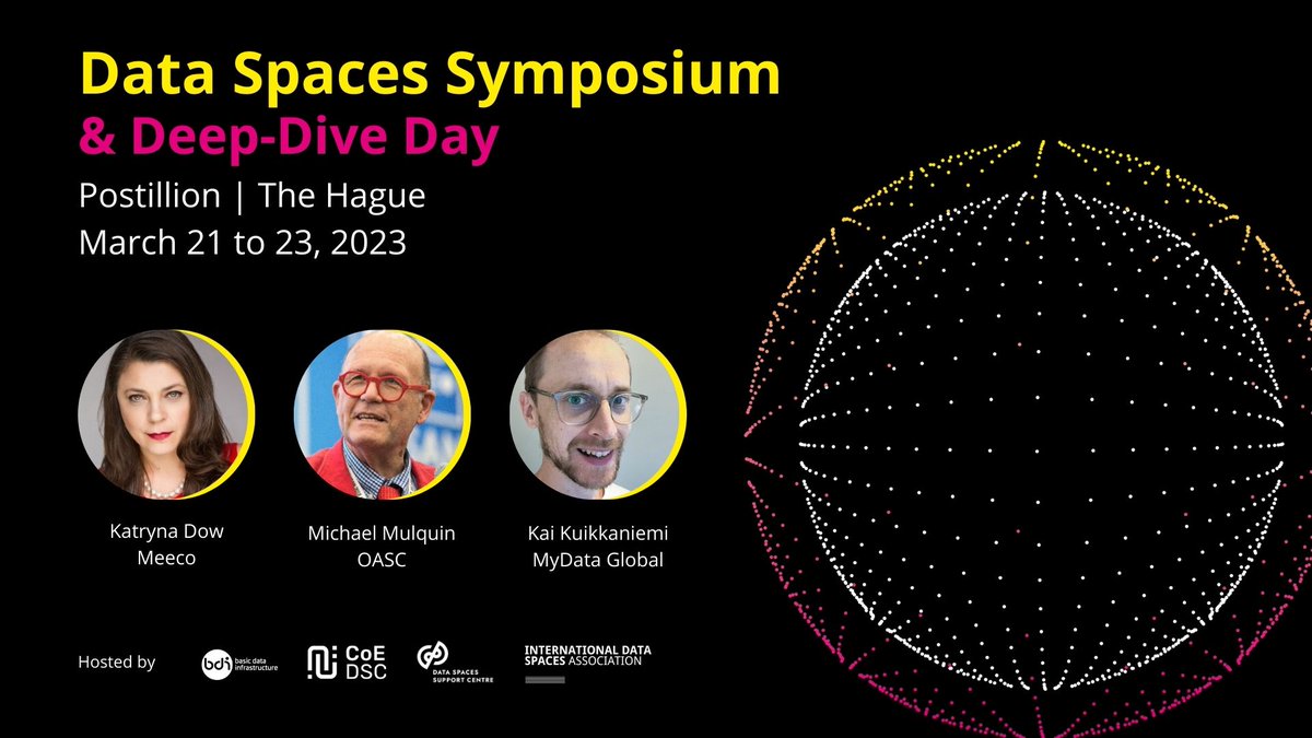 MyData.org (@mydataorg) on Twitter photo We're excited to have such insightful speakers with us next week at the Data Spaces Symposium, <a href="/katrynadow/">Katryna Dow 👩🏻💻</a> from <a href="/meeco_me/">Meeco</a>,
<a href="/michaelmulquin/">Michael Mulquin</a> from <a href="/oascities/">Open & Agile Smart Cities & Communities</a>
and <a href="/kaikuikkaniemi/">Kai Kuikkaniemi</a> from <a href="/mydataorg/">MyData.org</a> discussing the role of #personaldata #intermediaries in #dataspaces. Join us! We're excited to have such insightful speakers with us next week at the Data Spaces Symposium, <a href="/katrynadow/">Katryna Dow 👩🏻💻</a> from <a href="/meeco_me/">Meeco</a>,
<a href="/michaelmulquin/">Michael Mulquin</a> from <a href="/oascities/">Open & Agile Smart Cities & Communities</a>
and <a href="/kaikuikkaniemi/">Kai Kuikkaniemi</a> from <a href="/mydataorg/">MyData.org</a> discussing the role of #personaldata #intermediaries in #dataspaces. Join us!