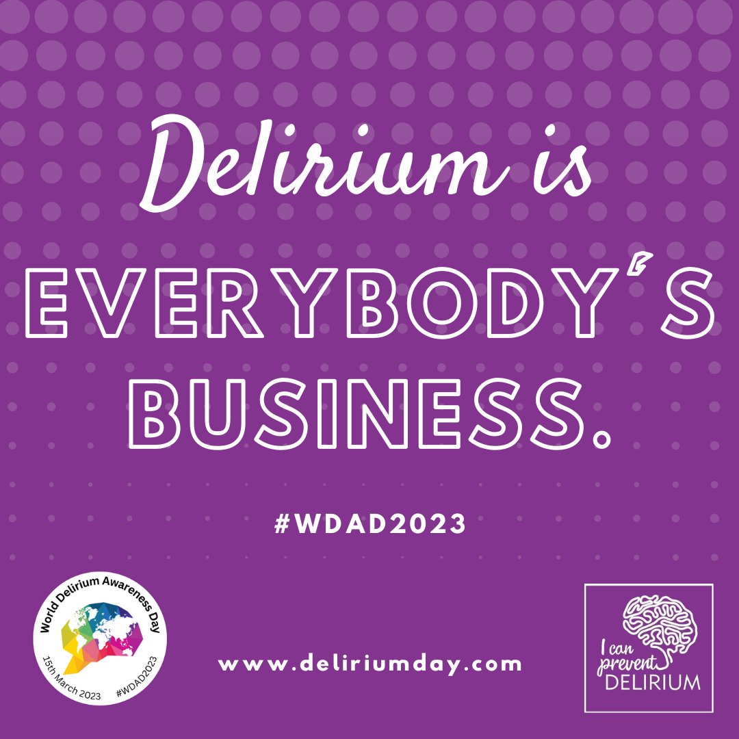 Delirium is Everybody's Business is the theme for this years #WDAD2023. Share your story. Share your passion and share how  you are raising awareness. <a href="/MADEinHEENE/">MADE in HEENE</a> <a href="/iDelirium_Aware/">iDelirium</a> <a href="/fix_psych/">Eleni</a>  less than 24 hours to go. Join the movement