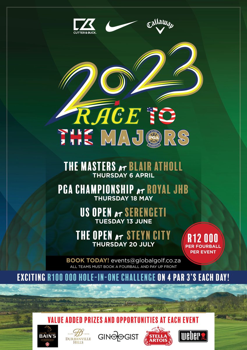 It's all systems go for this year's #Racetothemajors 🏁🔥

Will Scheffler add to his player’s championship? 🏆 Will Rahm continue his impressive form? 📈

Book your spot today and witness all the greatness 🏌️‍♂️

| #Cutterandbuck | #TheMasters | #PGAChamps | #TheOpen | #USOpen |