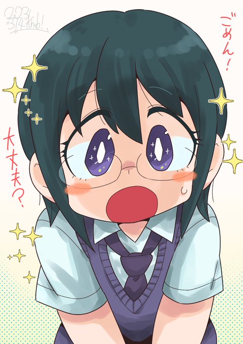 #わたモテ #watamote
廊下でぶつかって転んだモブ後輩に謝るこみさん(というシチュエーション) 