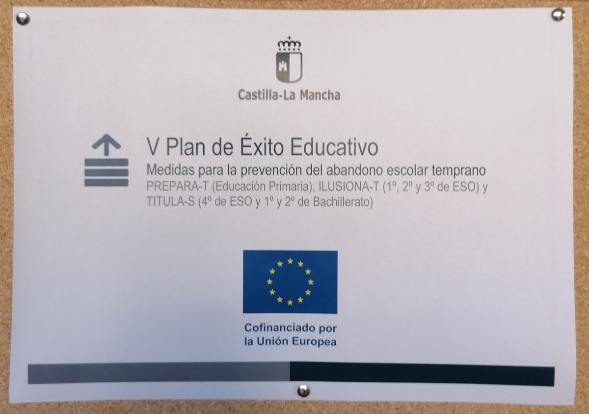 El <a href="/IesBonifacio/">IES Bonifacio Sotos</a> es beneficiario del V Plan de Éxito Educativo y prevención del abandono escolar temprano en <a href="/educajccm/">Educación C-LM</a> Este programa está cofinanciación por el <a href="/fondosocialeeu/">FSE</a>  #PlanExitoEducativo