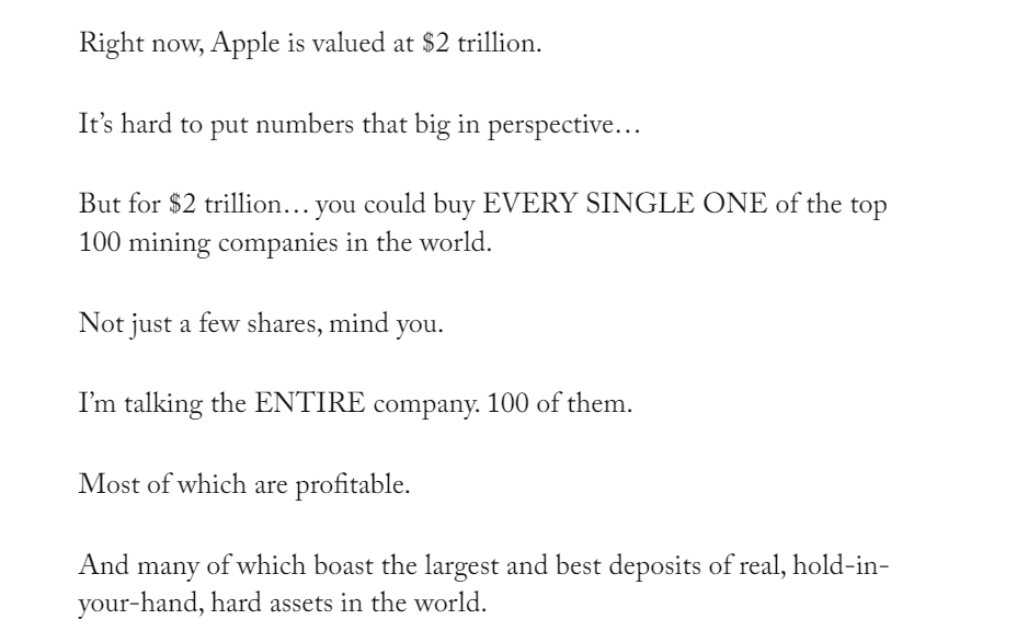 The $2 trillion question 

How undervalued is the commodity space?!

Source: Stansberry