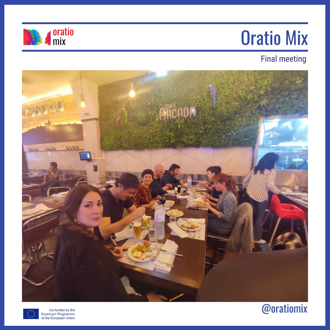 Oratiomix's tweet photo. The partners met in Portugal for the closing meeting of the @Oratiomix project!
It allowed several European companies to promote free, creative &amp; playful expression through language in order to build self-confidence in children of all ages by addressing teachers &amp; educators. https://t.co/GaqXrsKSYD