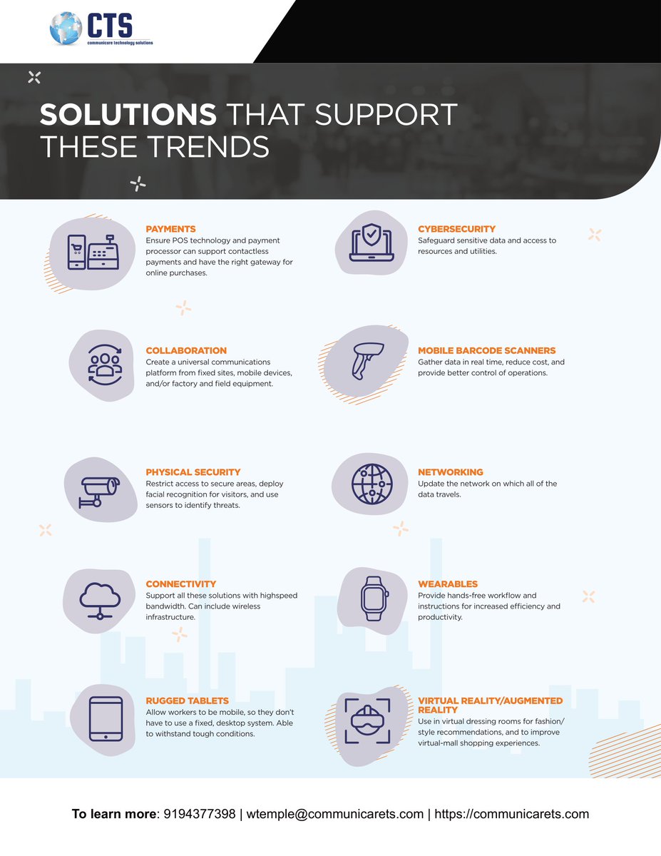 AT CTS, We have what you need to keep things moving. Tap into our expertise and vast network of partners to give your business mobility in the modern era. We can serve any type industry and various size businesses can benefit! 
Schedule a call: meetings.hubspot.com/mart-woodall