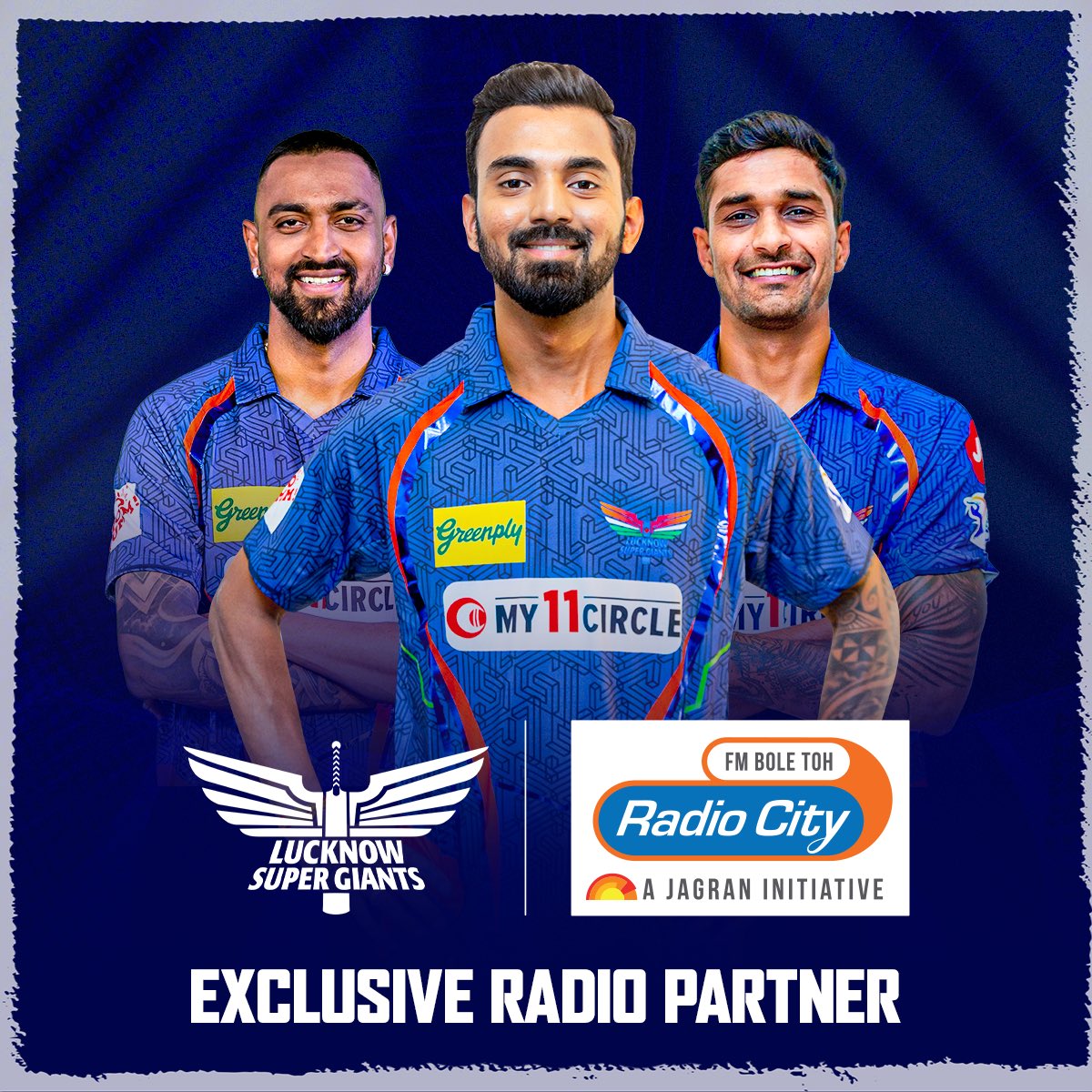We are delighted to partner with <a href="/radiocityindia/">Radio City</a> for the upcoming IPL season 🤝📻

#LSG 𝐤𝐢 𝐫𝐚𝐠 𝐫𝐚𝐠 𝐦𝐞𝐢𝐧 𝐝𝐚𝐮𝐝𝐞 𝐋𝐮𝐜𝐤𝐧𝐨𝐰 𝐂𝐢𝐭𝐲! 🏃❤️

#LucknowSuperGiants