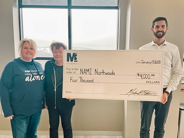 M3Insurance's tweet photo. At M3, we are committed to making an impact in our community. We are proud to support NAMI Northwoods in their mission to improve the lives of those affected by mental illness and families in Marathon, Lincoln, and Langlade counties. #GivingwithaPurpose #m3ins #communityimpact https://t.co/PeobzwlUnW