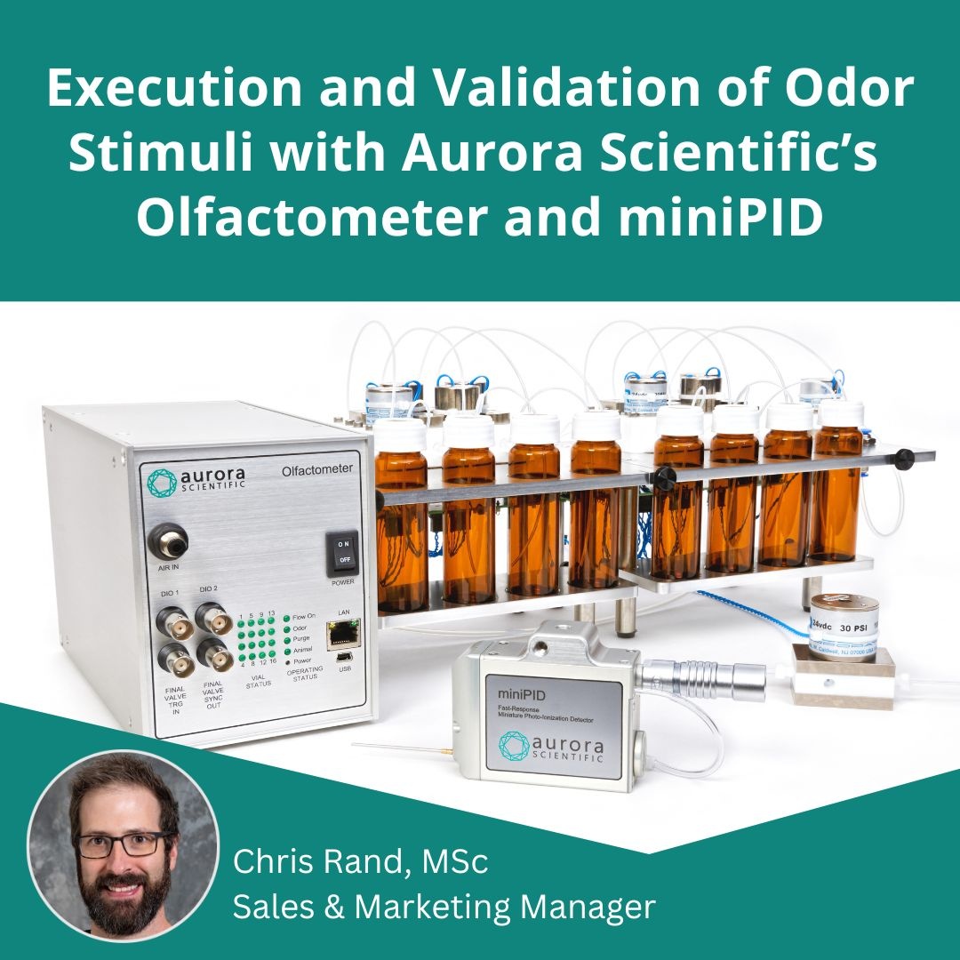 AuroraSci's tweet photo. Join @ChrisRand22 for an exploration of experimental best practice, instrument setup, software control, and odor delivery and measurement during this #VirtualDemo on March 21st at 11AM ET.
Save your seat: https://t.co/x7caJGc5e9 
#olfaction https://t.co/iFoZvTkr50
