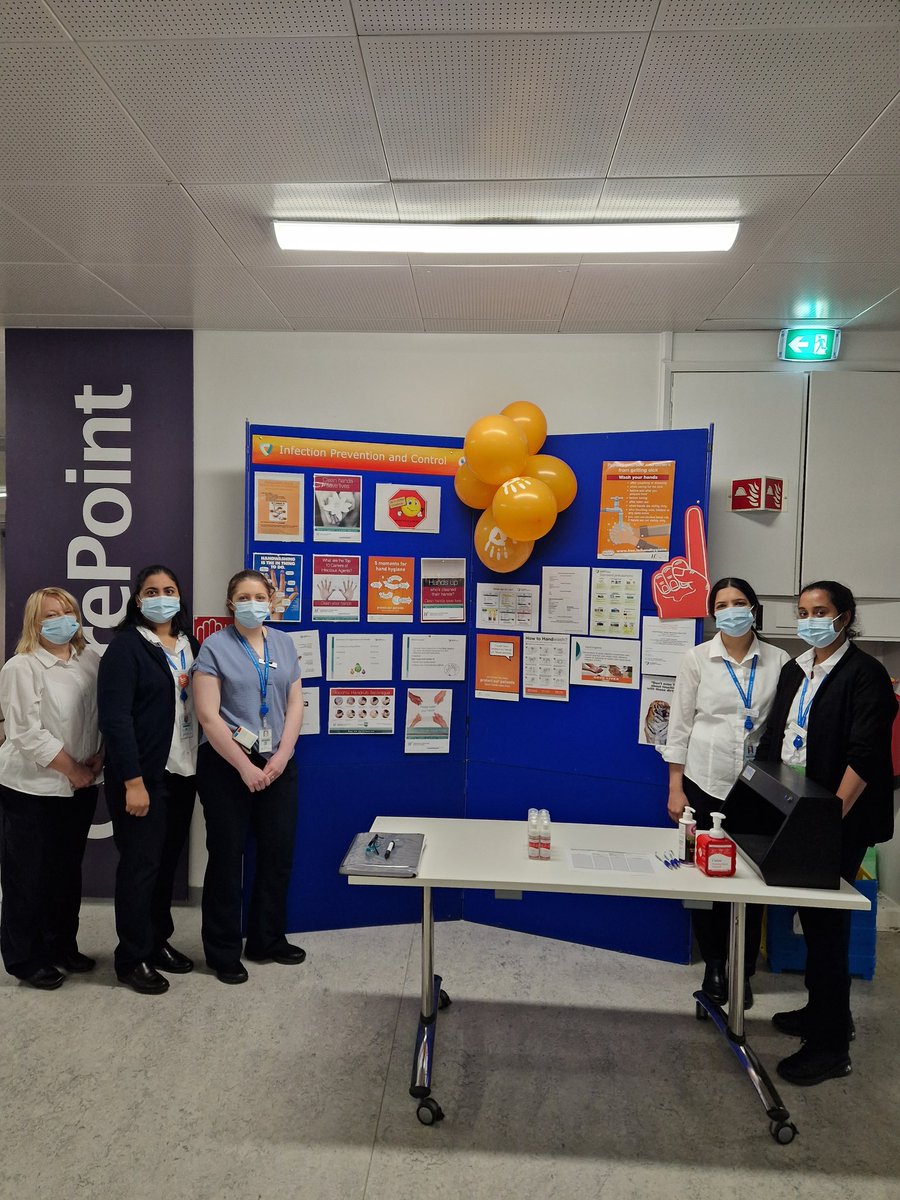 Our Infection Prevention & Control and Quality & Patient Safety teams held a stand at CentrePoint today to highlight the importance of #handhygiene - reducing the risk of #healthcare associated  infections #cleanhandssavelives #patientsafety #staffsafety