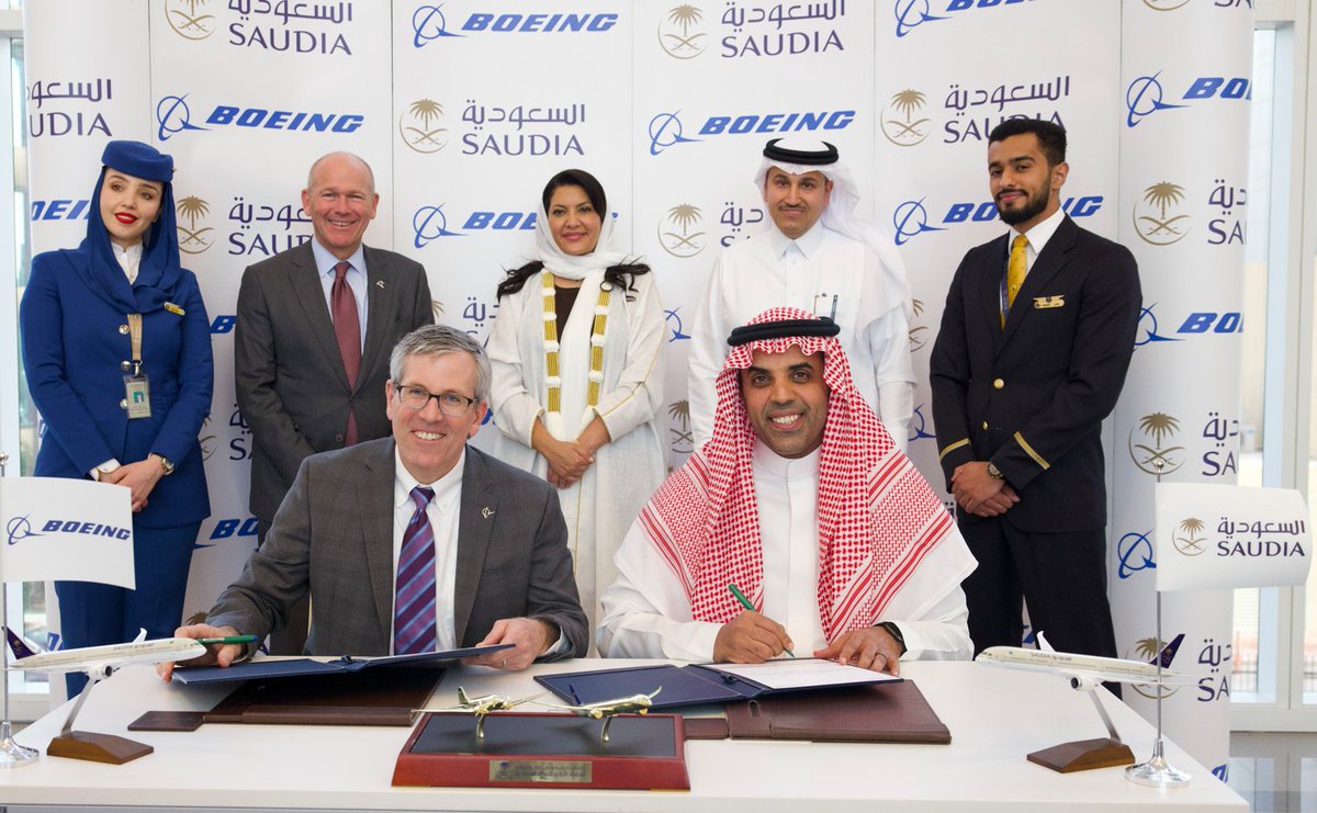 SaudiaGroup's tweet photo. #SAUDIA Signs an Agreement with Boeing to Order 49 Boeing 787 Dreamliners

🔗| https://t.co/sR6kyLP5qp https://t.co/QydwUJs3lD