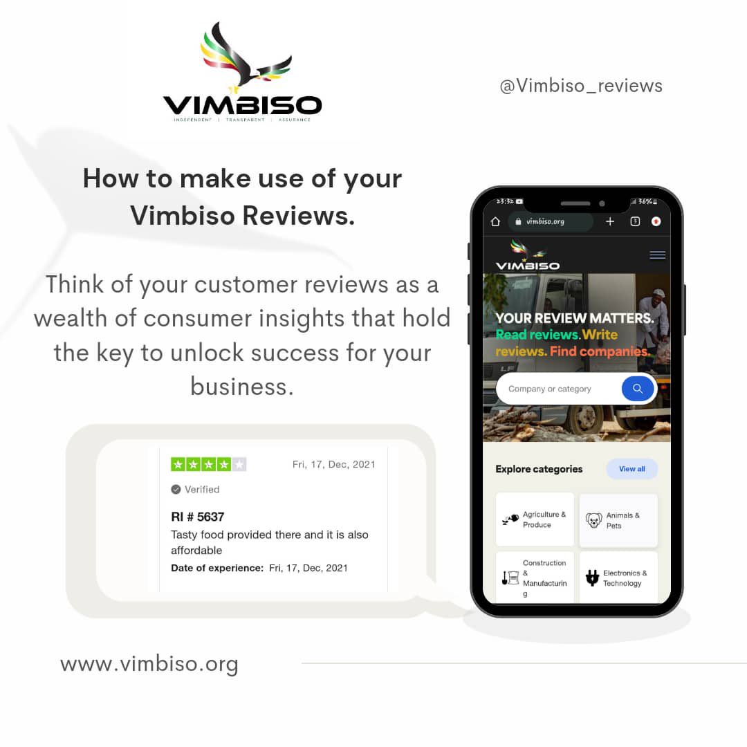For Business - How to make use of your Vimbiso reviews. 

vimbiso.org