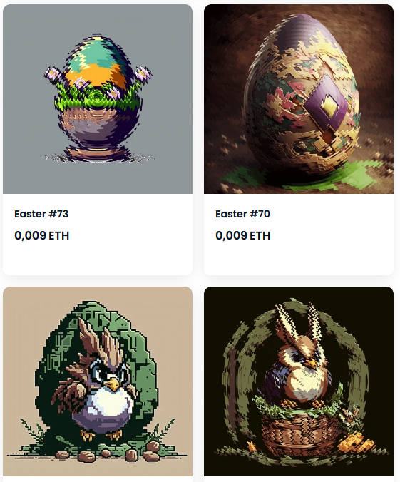 vau_ART's tweet photo. Just in time for Easter! 🐰🌷 Check out the Easter Pixelart NFT collection on @opensea
Now on sale for 0.009 ETH https://t.co/9PIVnPu9DS

#Easter  #NFT #pixelart #OpenSeaNFT #openseaart #NFTCommunity #nftart #NFTCollection #NFTartwork #NFTdrops #Easter2023 #Easter #NFTartists https://t.co/rsbnPo7QBb