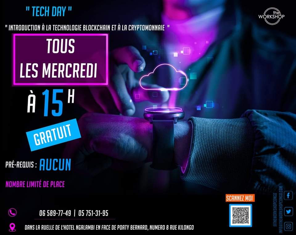 TheWorkshopCG's tweet photo. "TECH DAY" 🤩

Chaque Mercredi à The Workshop c'est la journée consacrée aux technologies du numérique.

A partir de 15h, nous avons atelier ouvert au public avec Kassim, un chevronné de la blockchain et de la crypto monnaie 💪.

#theworkshop #theworkshopcongo #digitalhub  #tech https://t.co/vN4bbwoWsi