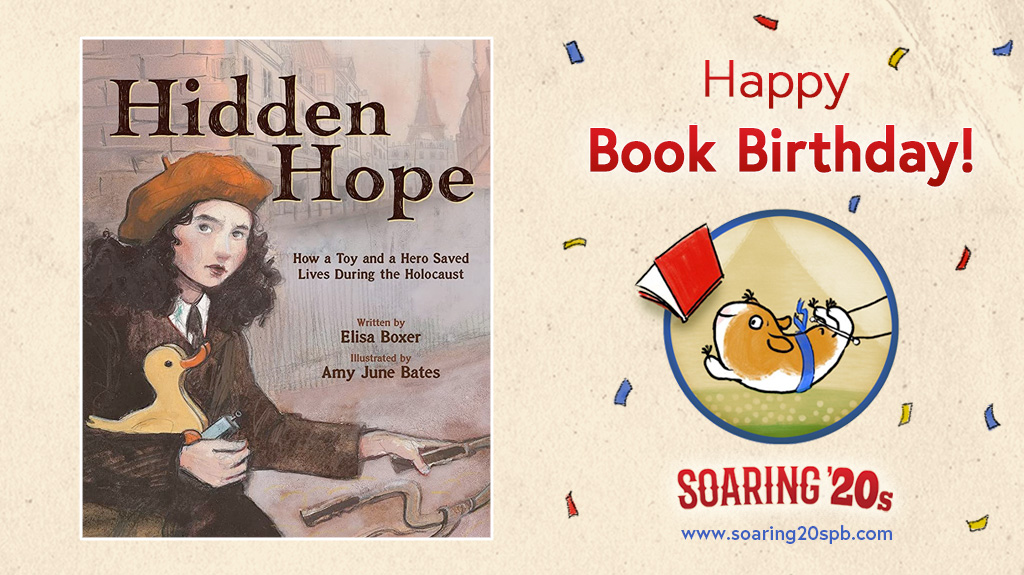 Join us in wishing a happy launch day to HIDDEN HOPE by Elisa Boxer <a href="/eboxer/">Elisa Boxer</a> and #AmyJuneBates -- the remarkable true story of how one woman and a toy duck smuggled forged identity papers for Jewish refugees during WWII. #HolocaustEducation #nonfiction <a href="/abramskids/">ABRAMS Kids</a> <a href="/ABRAMSbooks/">ABRAMS Books</a>
