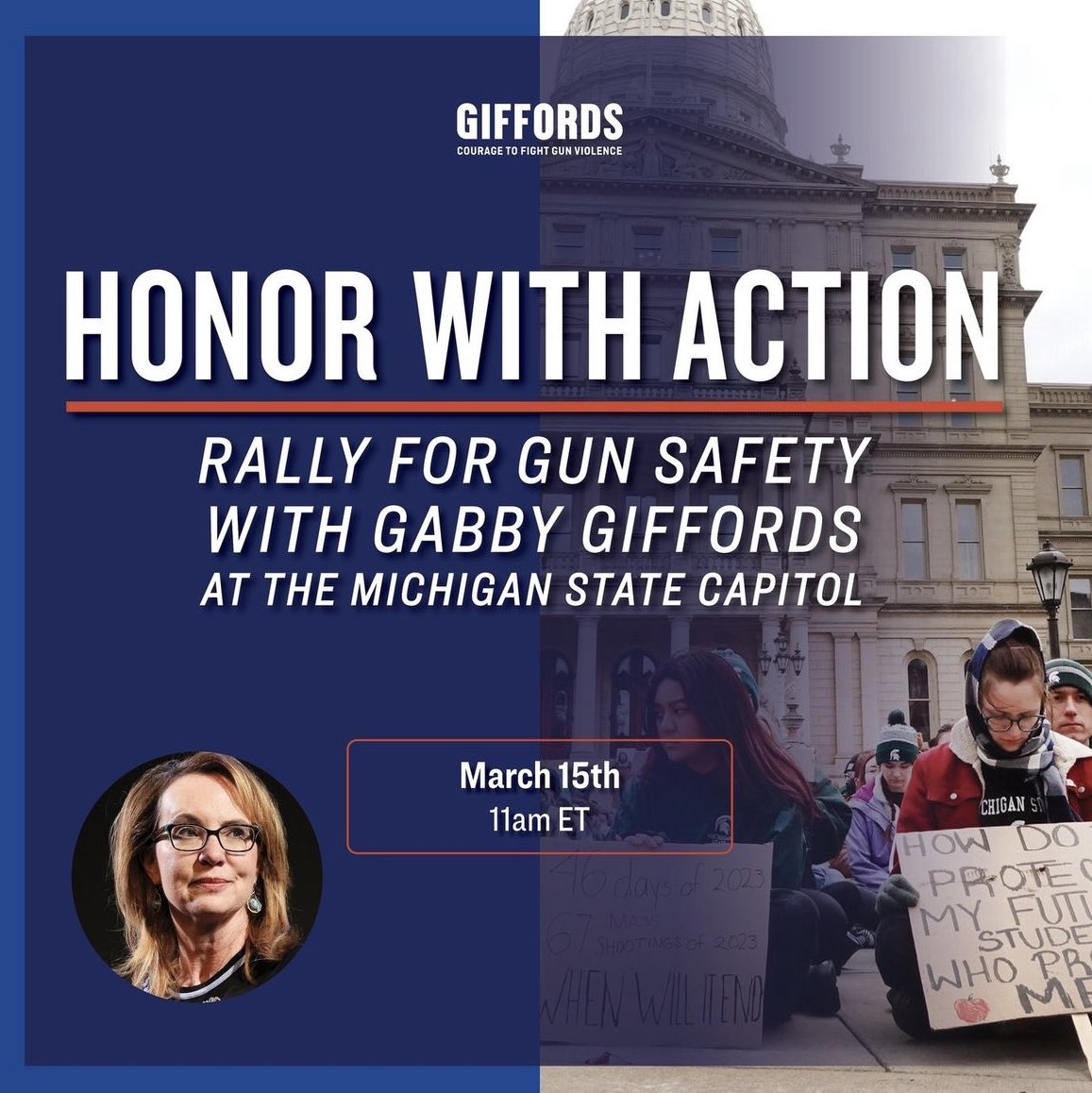 Join coalition members in Lansing with @GabbyGiffords, @RepSlotkin, @WinnieBrinks and advocates from @MomsDemand, @GiffordsCourage, @StudentsDemand, and @nofuturewithout2day
