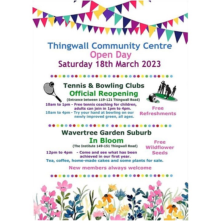 wavsoc's tweet photo. A #WavertreeGardenSuburb OPEN DAY takes place on Sat 18 Mar. Refurbished bowling green and tennis courts officially reopened. @WgsBloom group showcasing their achievements. @wavsoc will have a sales/information table in the WGS Institute, Thingwall Rd, #Liverpool L15 7JX, 12-4pm https://t.co/36CjHbeD8S