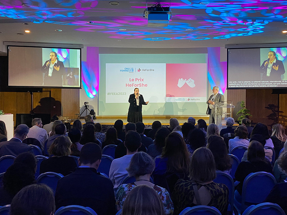 Trophées des Femmes en EA/ESAT Discours d’introduction du Prix HeforShe de Daniel HAUGER président du @ReseauGesat #HeForShe #TrophéesDesFemmes #ÉgalitéFemmesHommes #feea2023