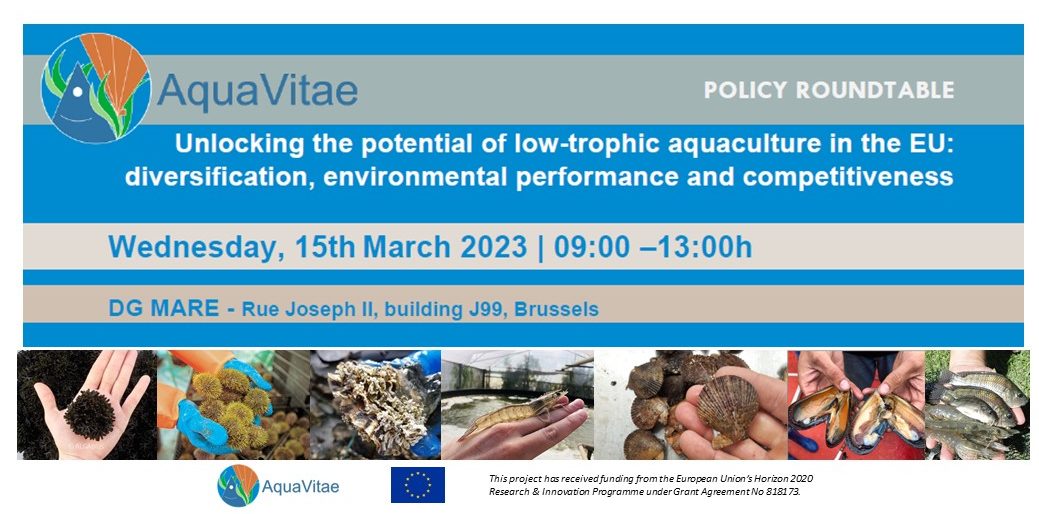 aquavitaeEU's tweet photo. 📆15 March AVitae´s policy roundtable🔎Unlocking the potential of low trophic aquaculture in the EU: diversification, environmental performance &amp; competitiveness 🌊 at  DG Mare 🎣Looking forward to discussing about a LTA with EC, AAC, MAC, FEAP &amp; WWF➡️ https://t.co/7XjGbJJVQA https://t.co/m7Iw1QQ2zo