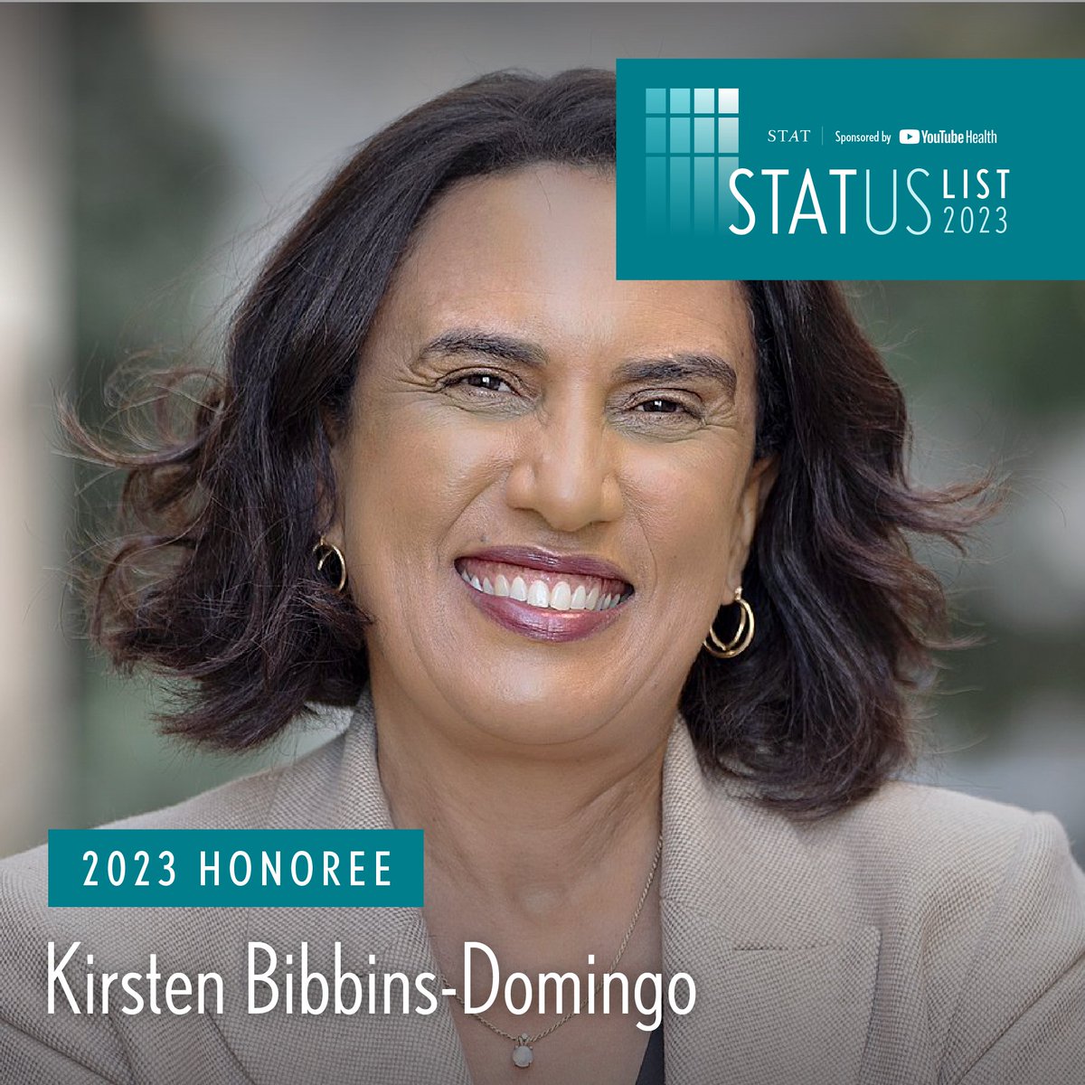 Congratulations to JAMA Editor in Chief @KBibbinsDomingo, who has been selected by @statnews as one of this year's #STATUSList honorees, to recognize leaders in health, medicine, and science.