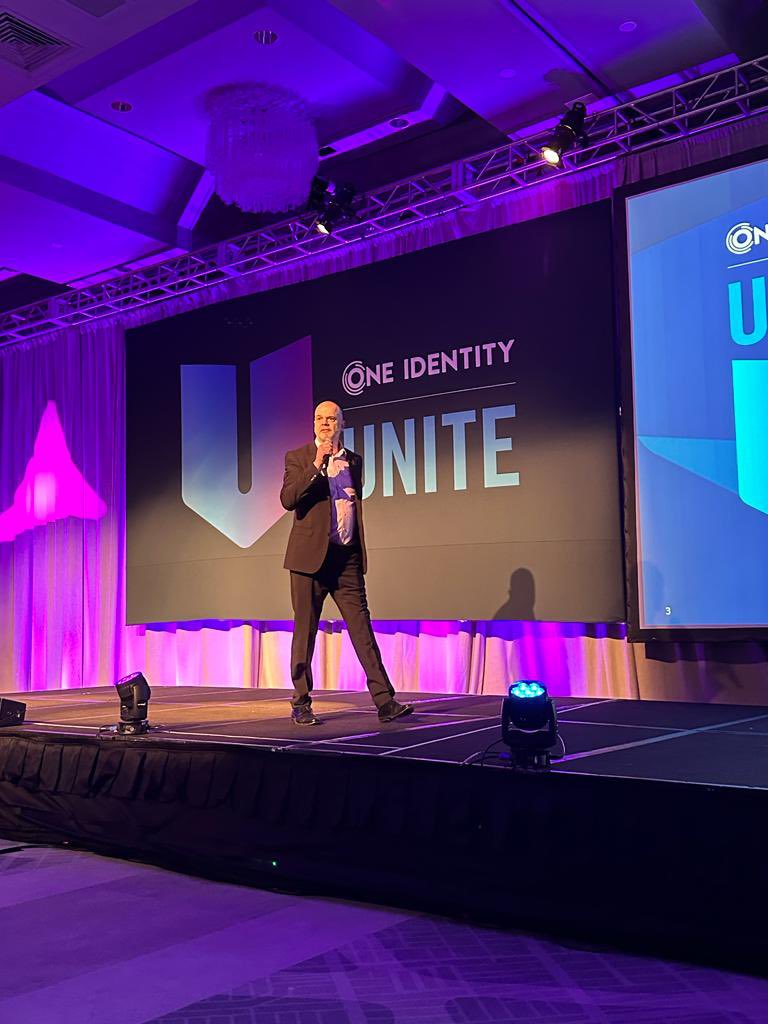 OneIdentity's tweet photo. And we’re off! @markdlogan84, CEO and president of One Identity; Patrick Hunter, VP of Pre Sales EMEA; and @rwang0, founder of Constellation Research, kick off #OneIdentityUNITE - three days of unified identity strategy, education and discussions. https://t.co/CiKX7Wym1r