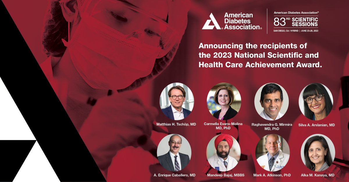 ADA_DiabetesPro's tweet photo. The American Diabetes Association  announces 2023 National Scientific &amp; Health Care Achievement Award recipients, honoring significant contributions to diabetes care &amp; research. Winners to be recognized at #ADA2023 in San Diego. https://t.co/0u8DdEyF5L #ConnectedForLife https://t.co/bxFTNjgg7X