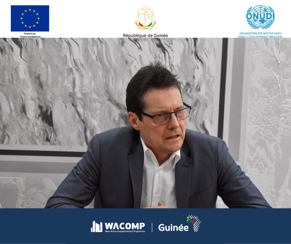 WACOMP_Guinea's tweet photo. Le Chef du Projet du #Refila 🍍est à Conakry. Avant de se rendre sur le terrain, il a entamé une série de rencontres avec nos partenaires, notamment avec le Secrétaire Général du @MinisterePme
#wacomp. Réalisé sous le 💶 @UEenguinee & ⚙️ @UNIDO https://t.co/NybxnNmteP