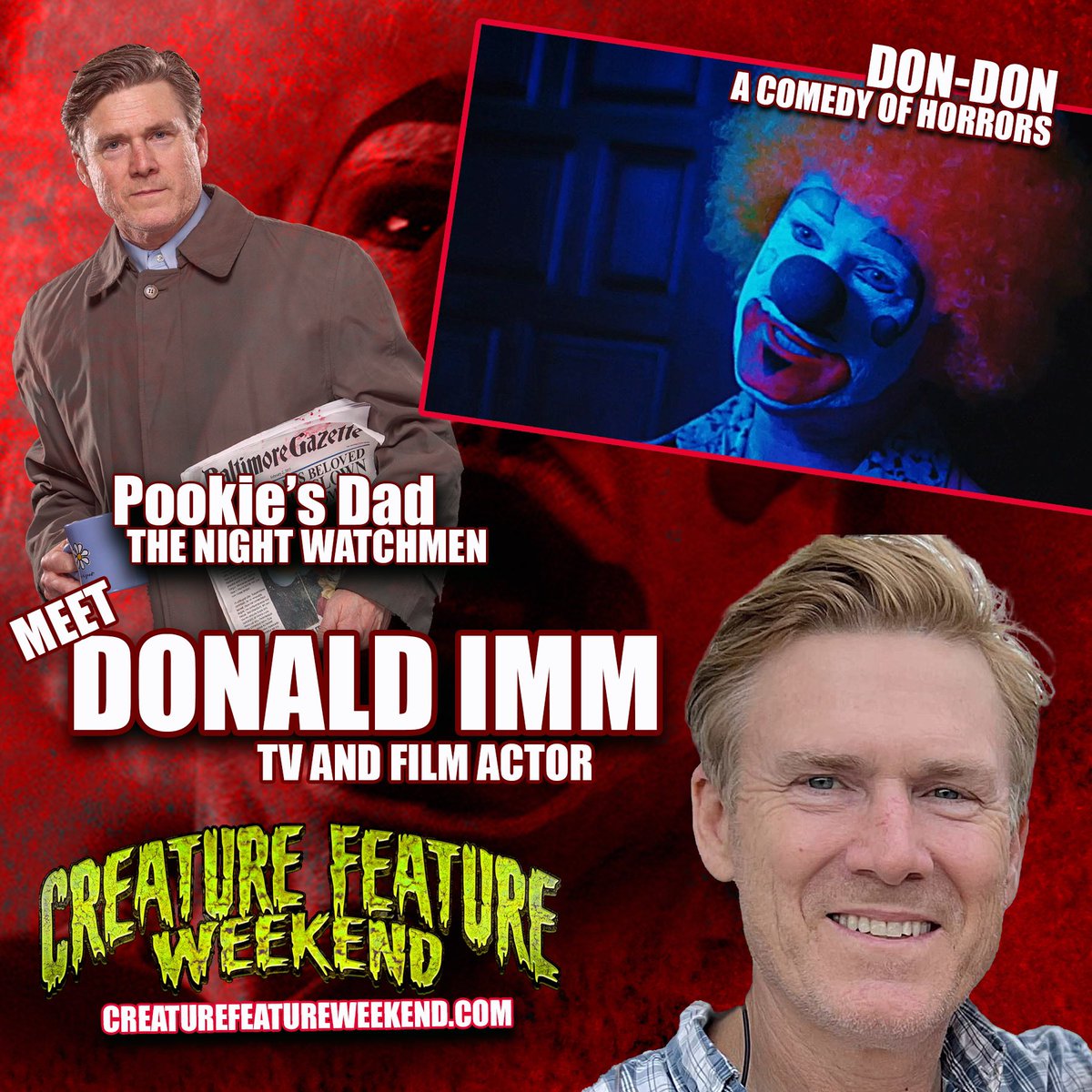 TNWmovie's tweet photo. Come meet actor Donald Imm on Friday March 17th at Creature Feature Weekend in Gettysburg!!! He will be there all day signing posters and BluRays!
@FeatureWeekend 
#supportindiefilm #horror #horrorfilm #horrorcomedy #horrorcon https://t.co/TrfrxOTbtJ