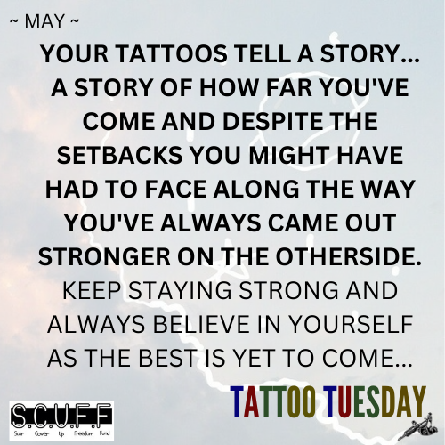 S_C_U_F_F's tweet photo. #TattooTuesday
Your Tattoos Tell A Story...
#quoteoftheday #DailyQuote #QuoteByMay #InspirationalQuote
#StayStrong #DontGiveUp #YouCanDoIt
Strive for a brighter future and yeah ahead...
https://t.co/HcSoQU2WkT
#SCUFF #MentalHealthMatters #MentalHealth #MentalHealthAwareness https://t.co/9NPirc3BPm